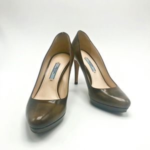 PRADA heels, two-toned Brown Leather - WORN ONCE